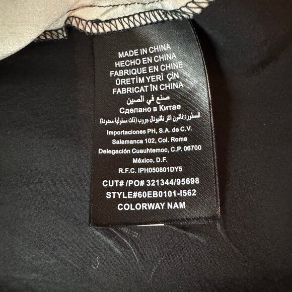 Vtg Bebe Y2K Silk Tank Top S Black Ivory Sequin Embellished Plunge V-Neck - Picture 4 of 6